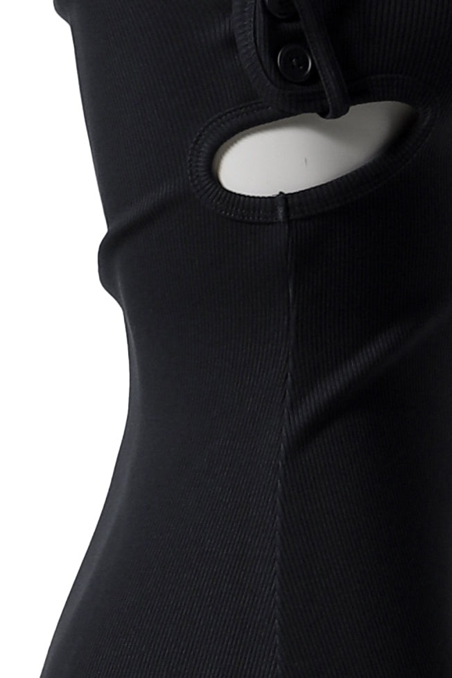 DOUBLE BUCKLE 90'S RIB DRESS / BLK - 3