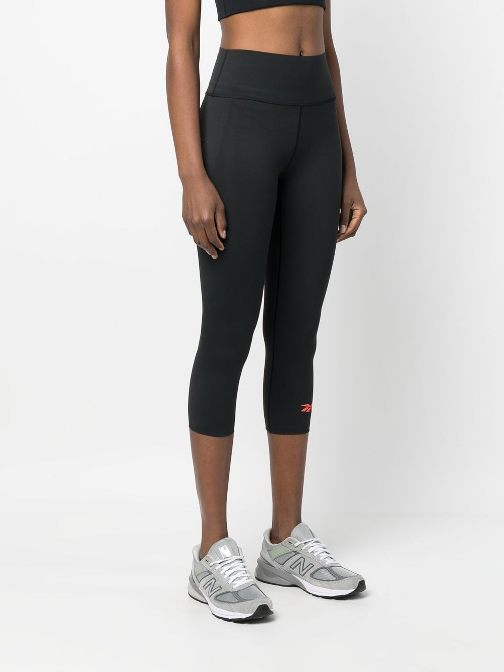 cropped rear logo-print leggings - 3