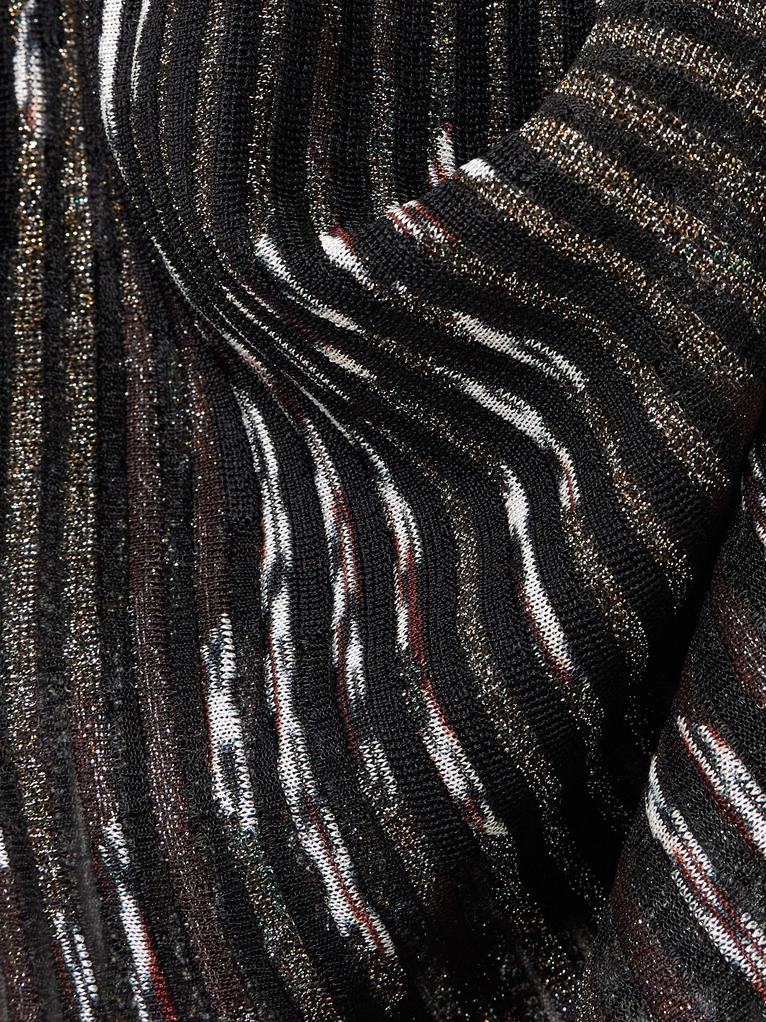 Striped metallic jacquard-knit maxi skirt Black - 4