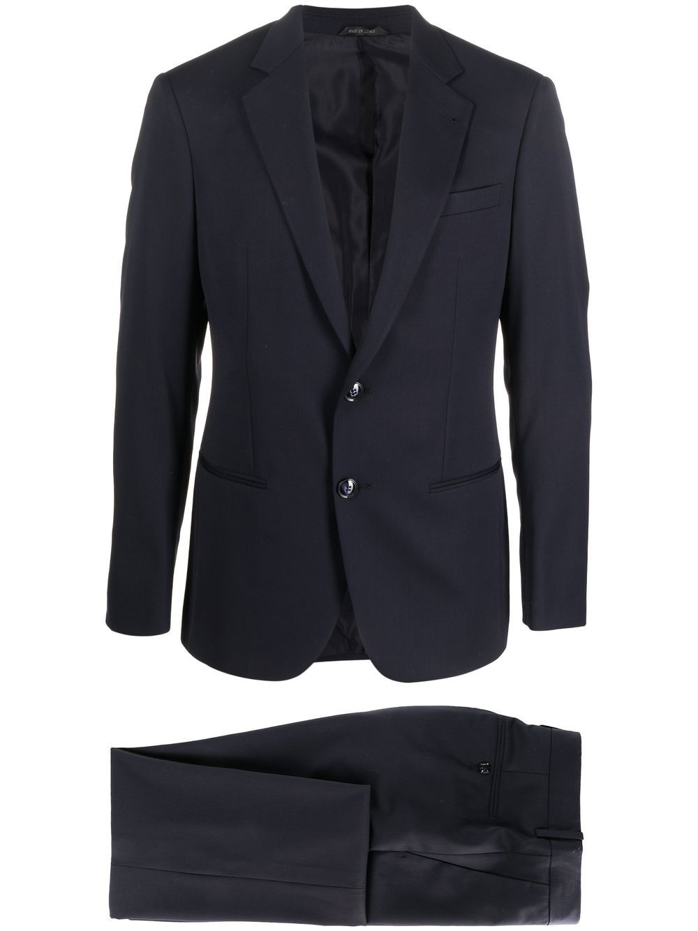 slim-fit wool two-piece suit - 1