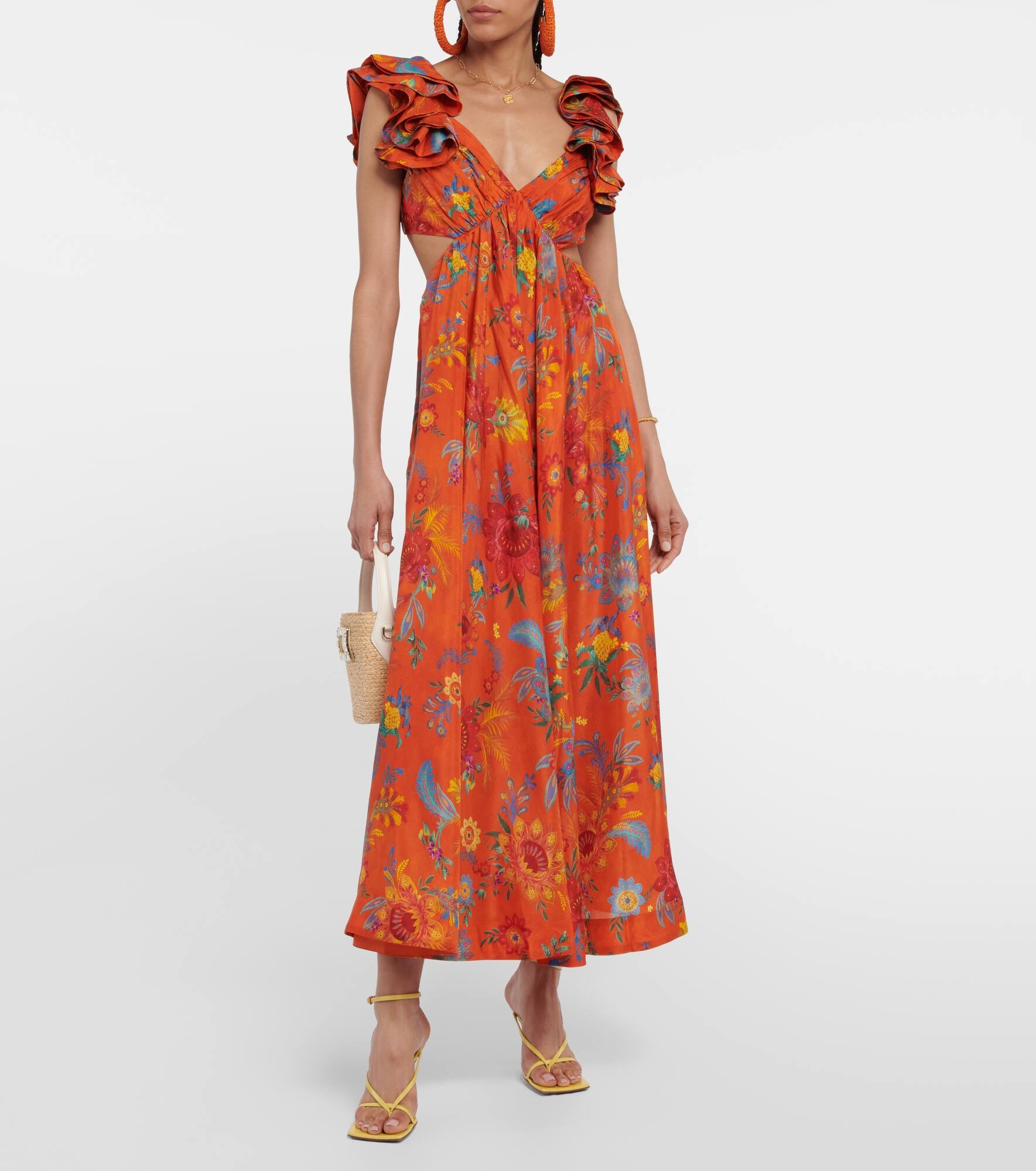 Floral silk maxi dress - 2
