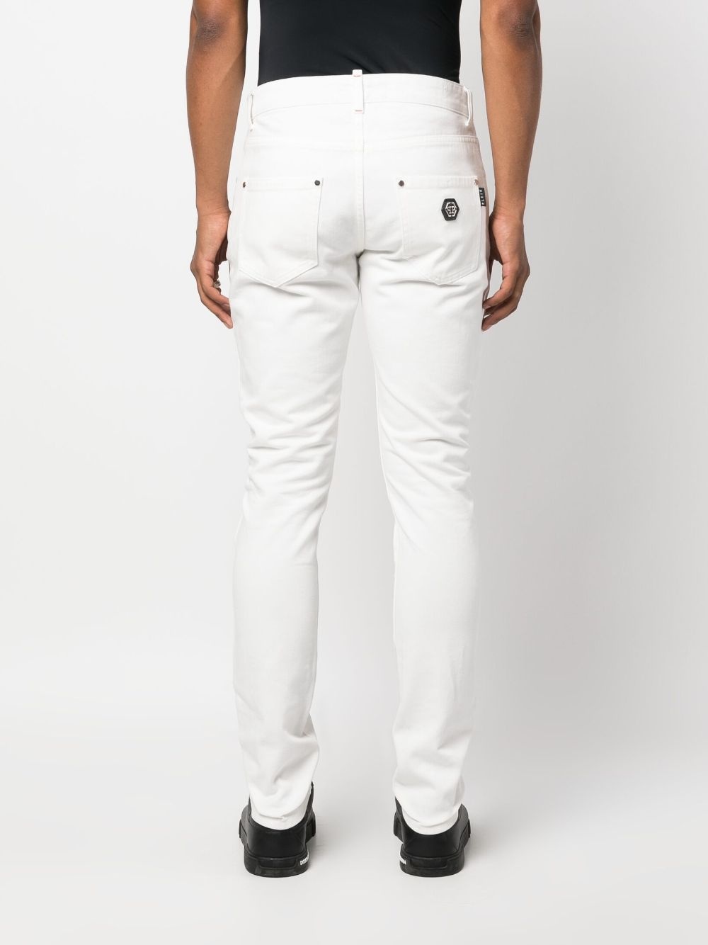 logo-plaque slim-cut trousers - 4