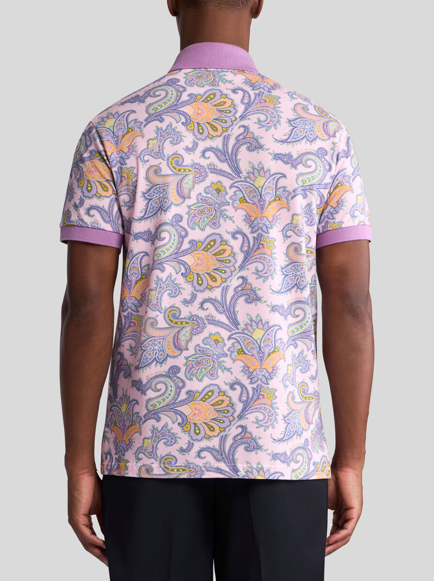 FLORAL PAISLEY COTTON POLO SHIRT - 4