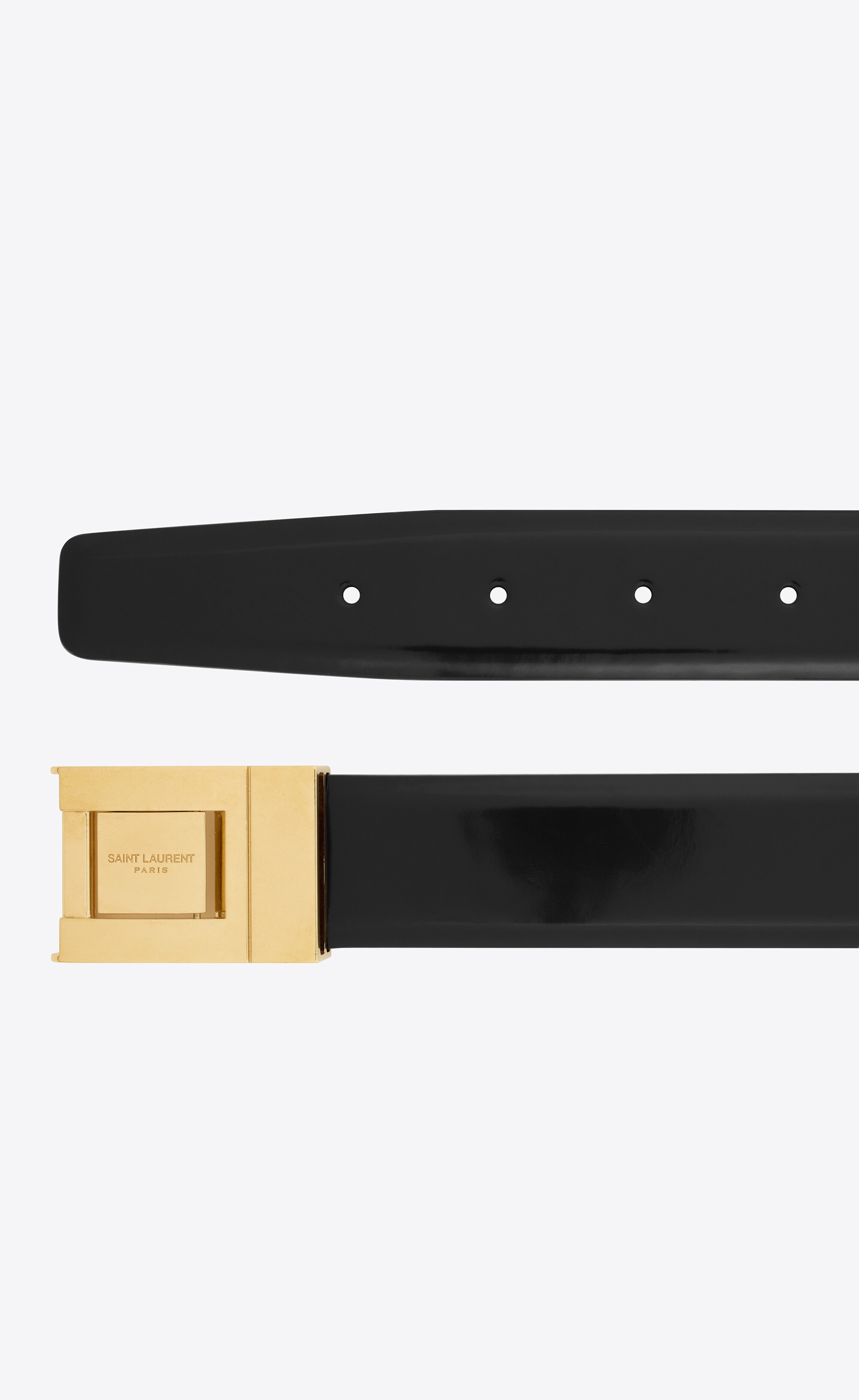 male buckle belt in shiny leather - 2