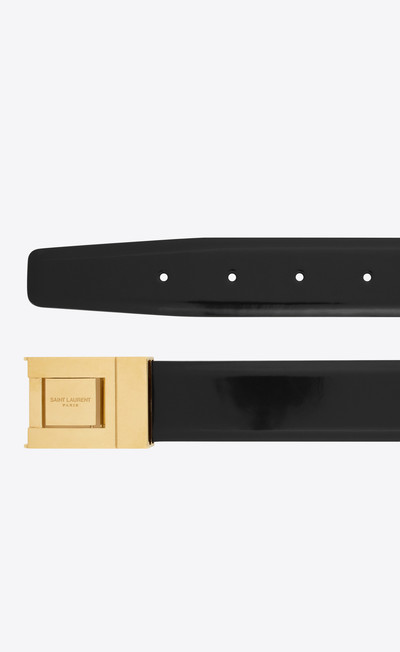 SAINT LAURENT male buckle belt in shiny leather outlook