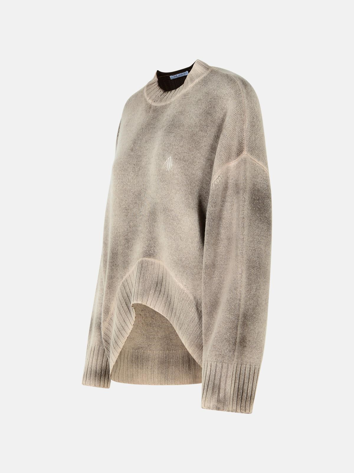 BROWN WOOL BLEND SWEATER - 2