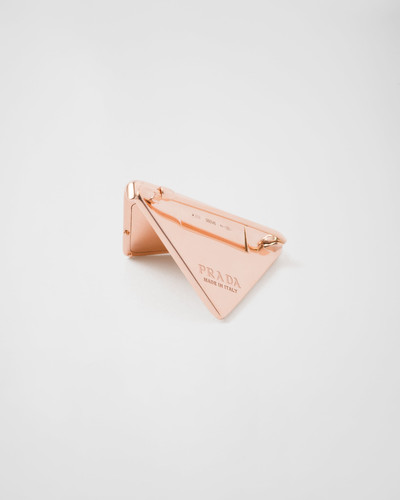 Prada Eternal Gold small triangle brooch in pink gold outlook