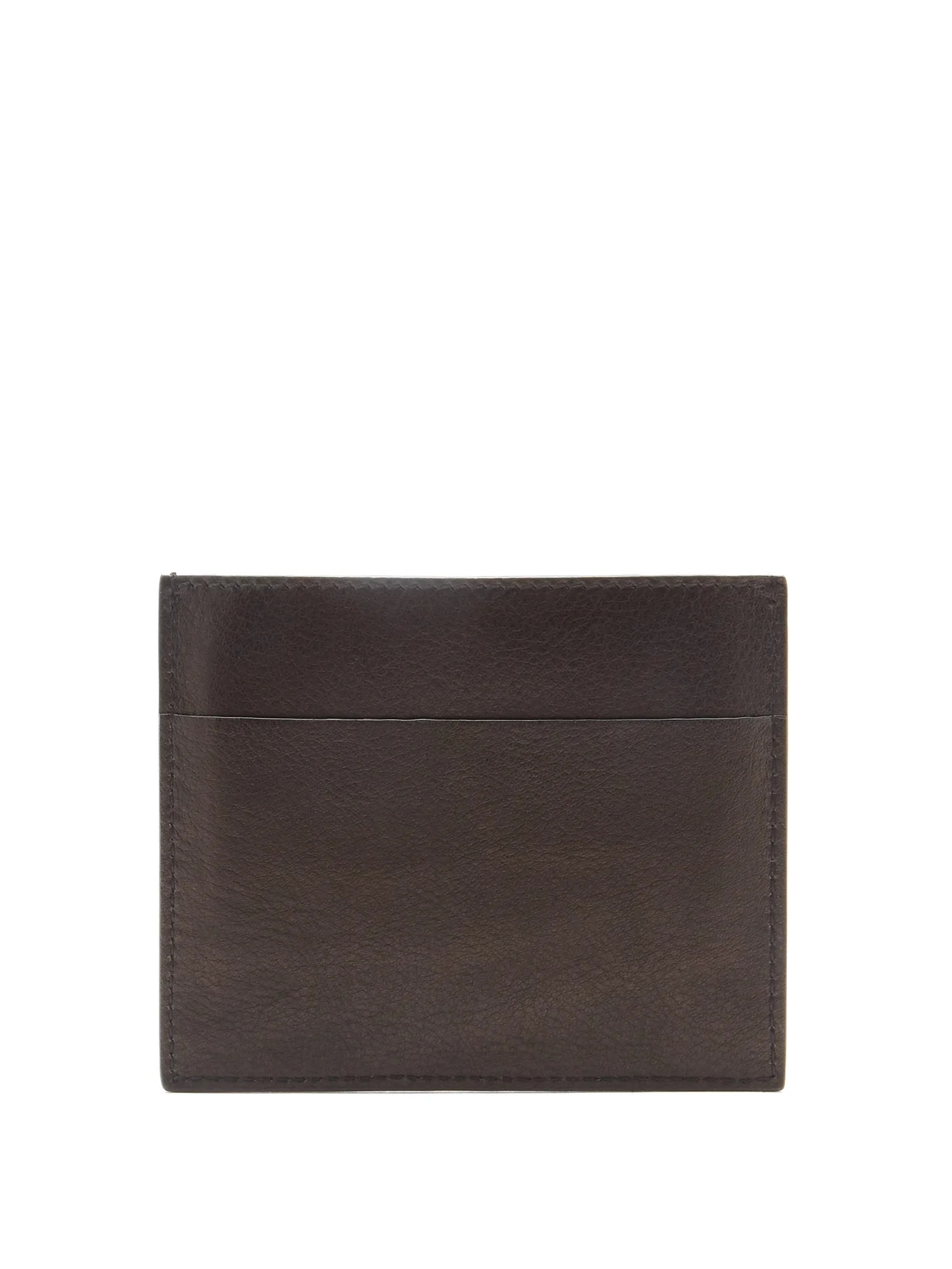 Logo-debossed leather cardholder - 1