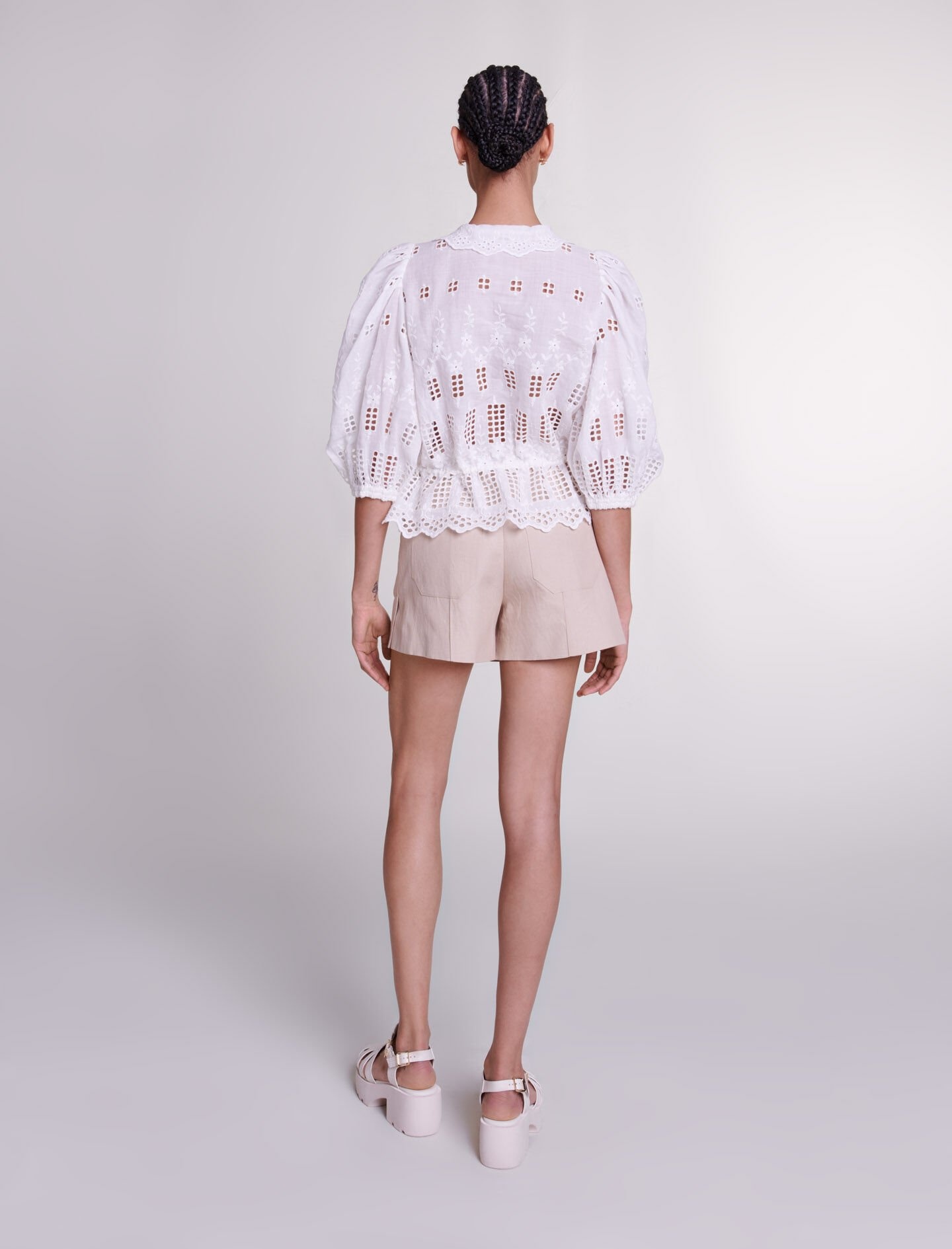 Embroidered ramie blouse - 5