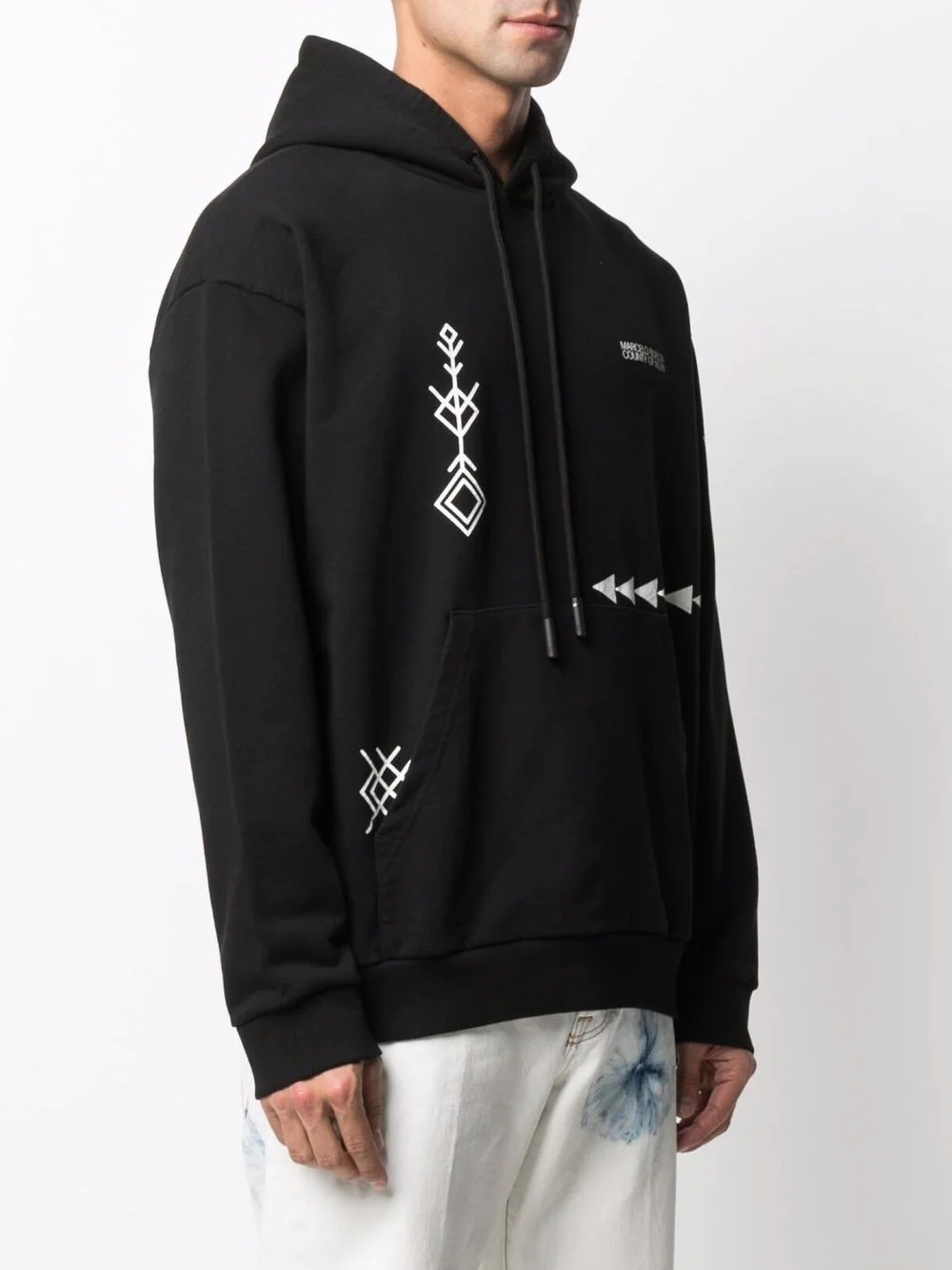 logo-print patterned hoodie - 3