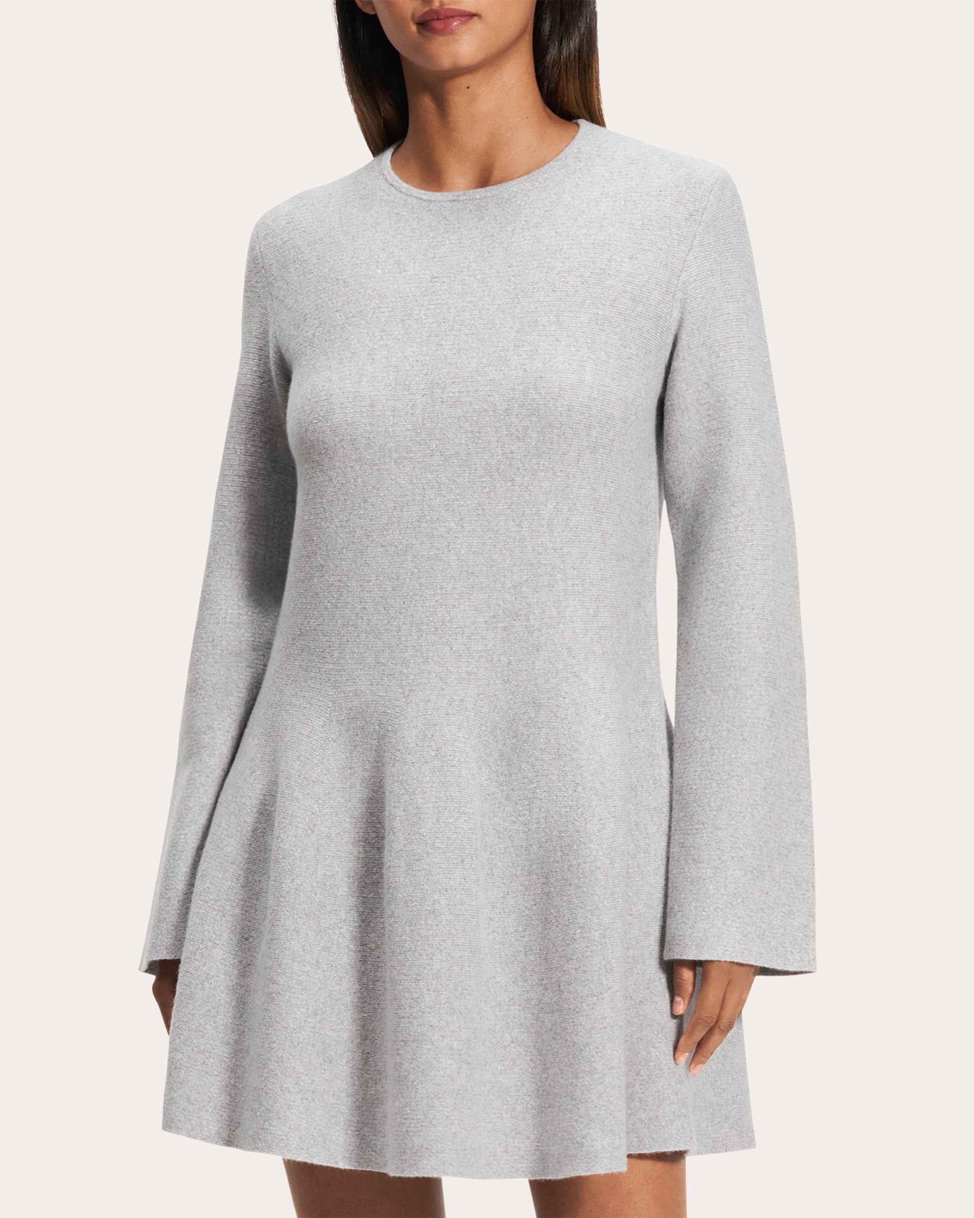 Wool Cashmere Flounced Mini Sweater Dress - 4