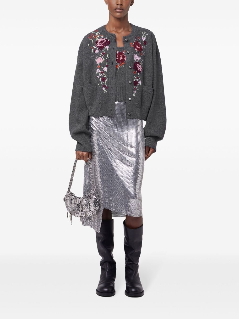 floral-embroidered cardigan - 2