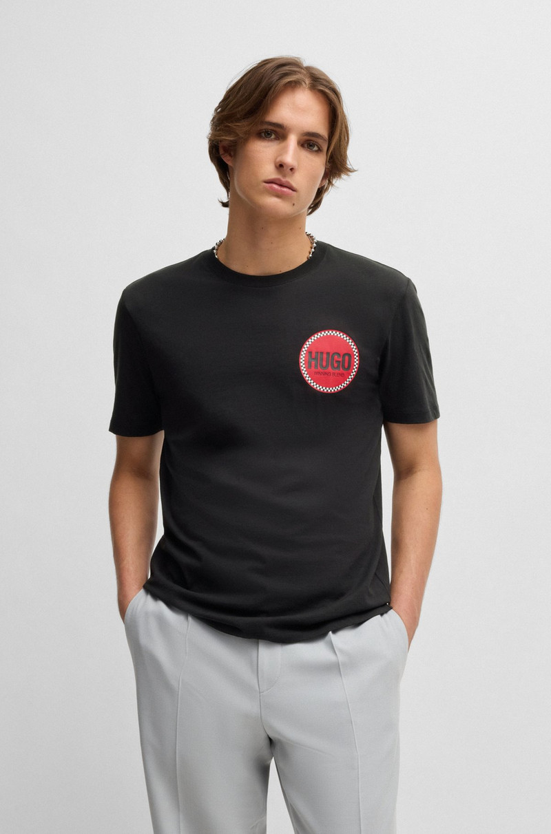 COTTON-JERSEY T-SHIRT WITH RACING LOGO PRINT 2