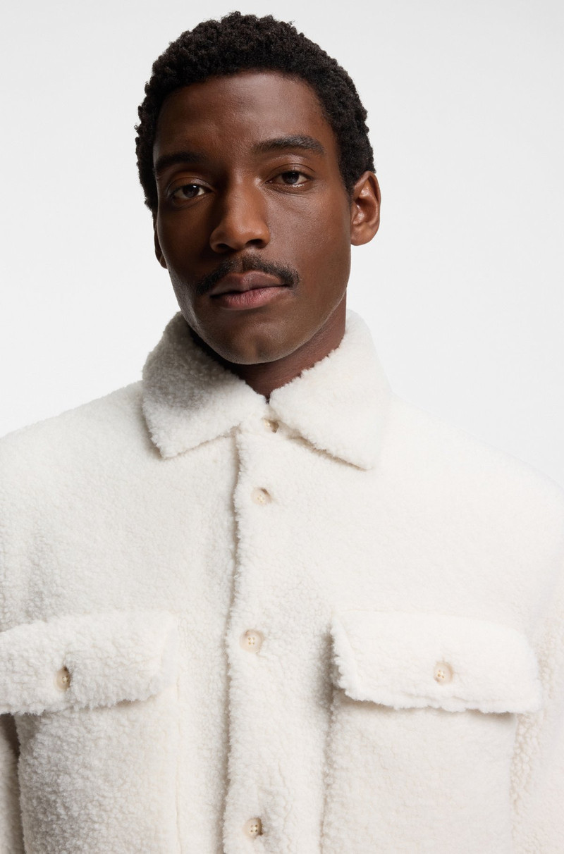 BOSS X STEIFF RELAXED-FIT OVERSHIRT IN TEDDY 3