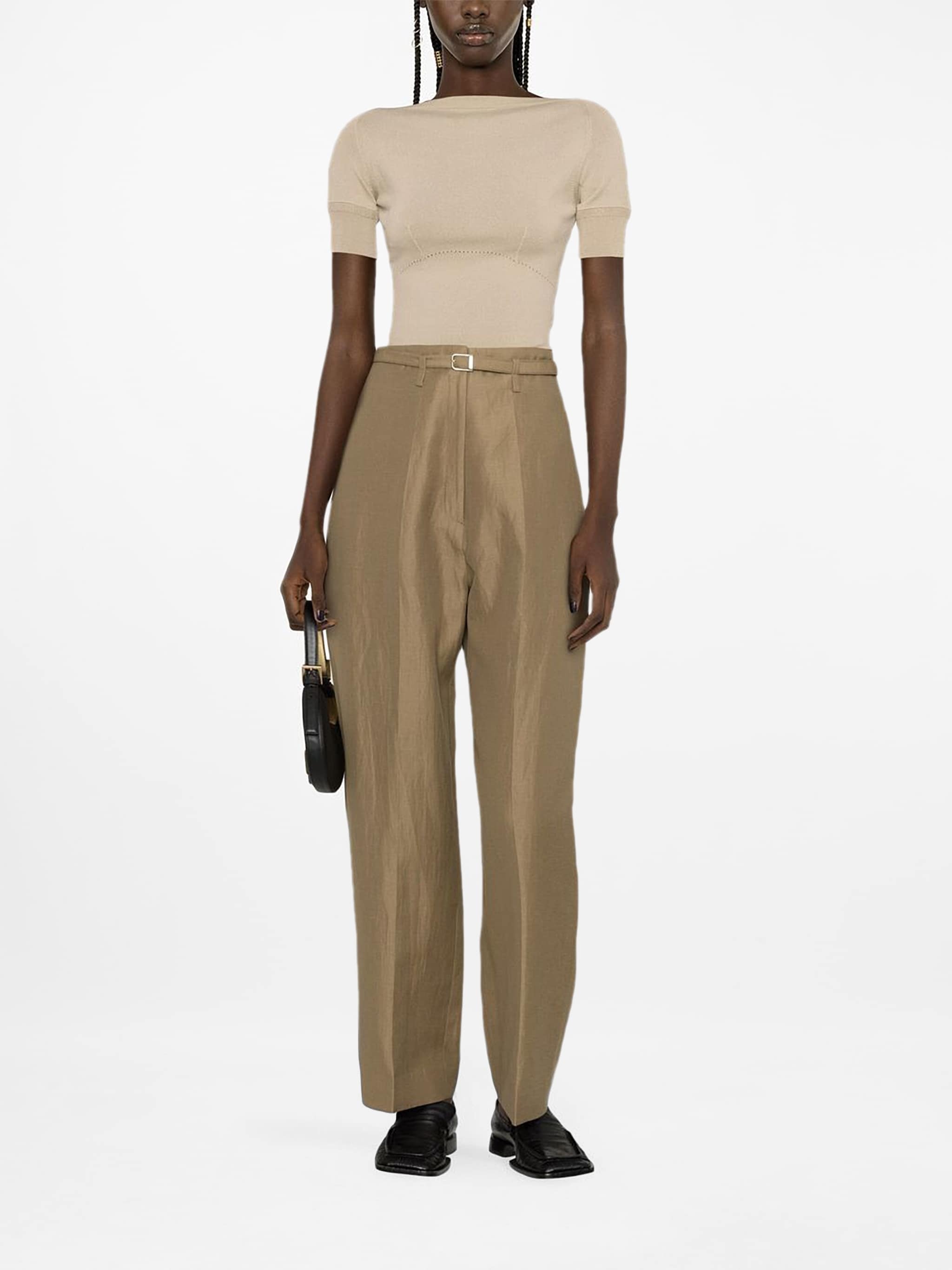 boat-neck knitted top - 2