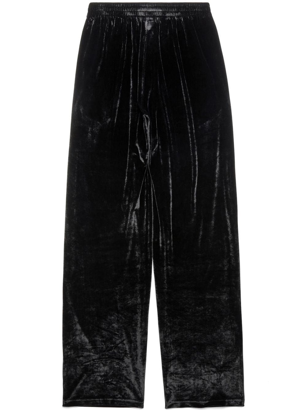 velvet-effect straight-leg trousers - 1