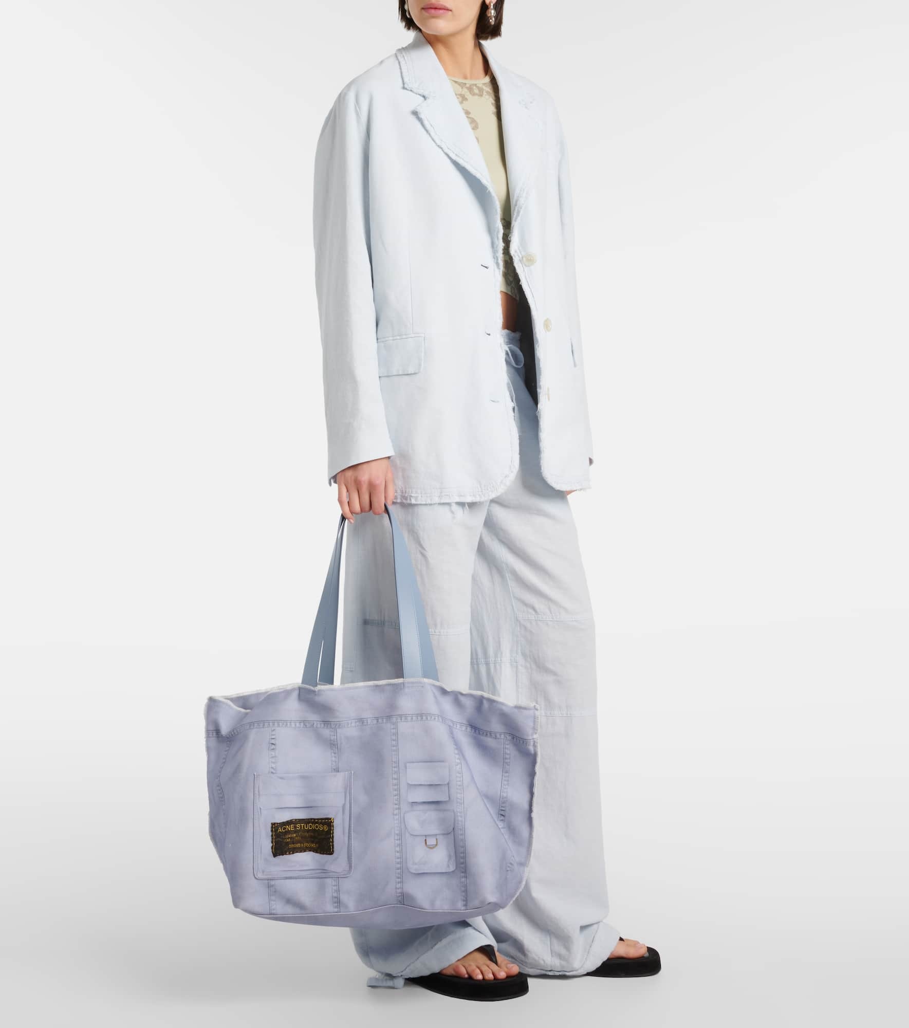 Midsummer Large cotton canvas tote bag - 5
