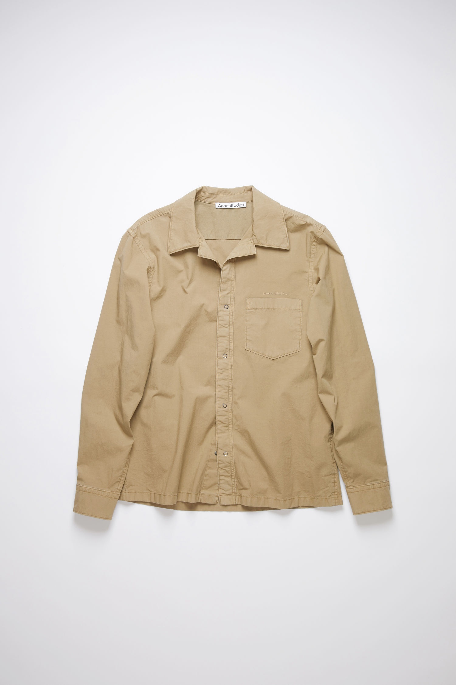 Boxy cropped shirt - Mushroom beige - 4