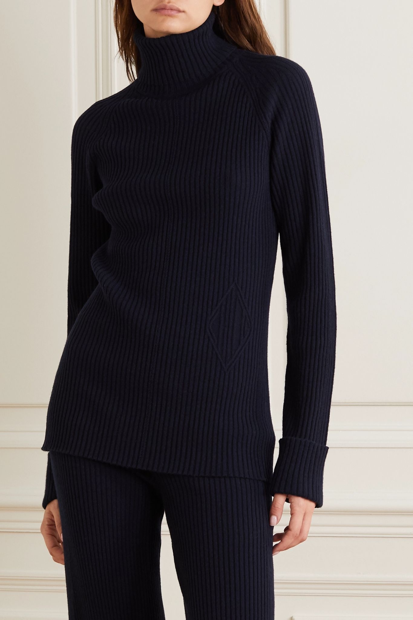 Ribbed wool and silk-blend turtleneck sweater - 3