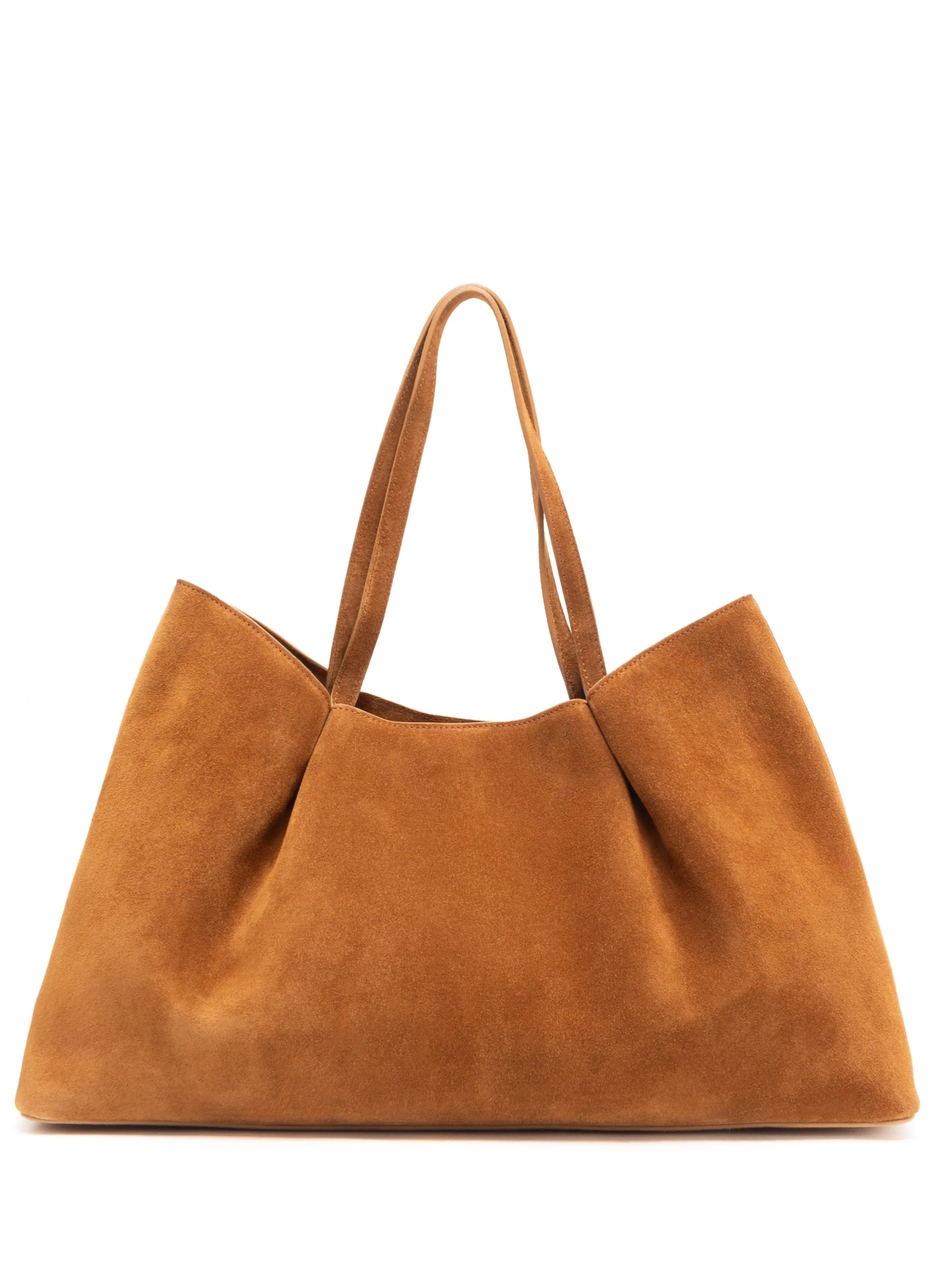 Dimple Tote Suede Cognac - 1