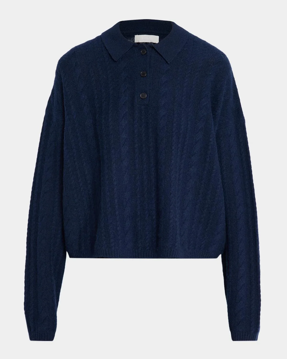 Elsie Cable-Knit Cashmere Polo Sweater - 1