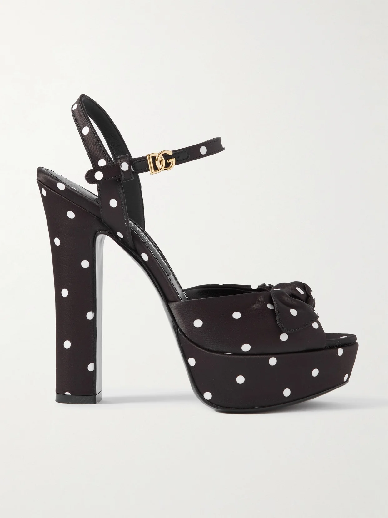 Keira Embellished Polka-dot Satin Sandals - 1