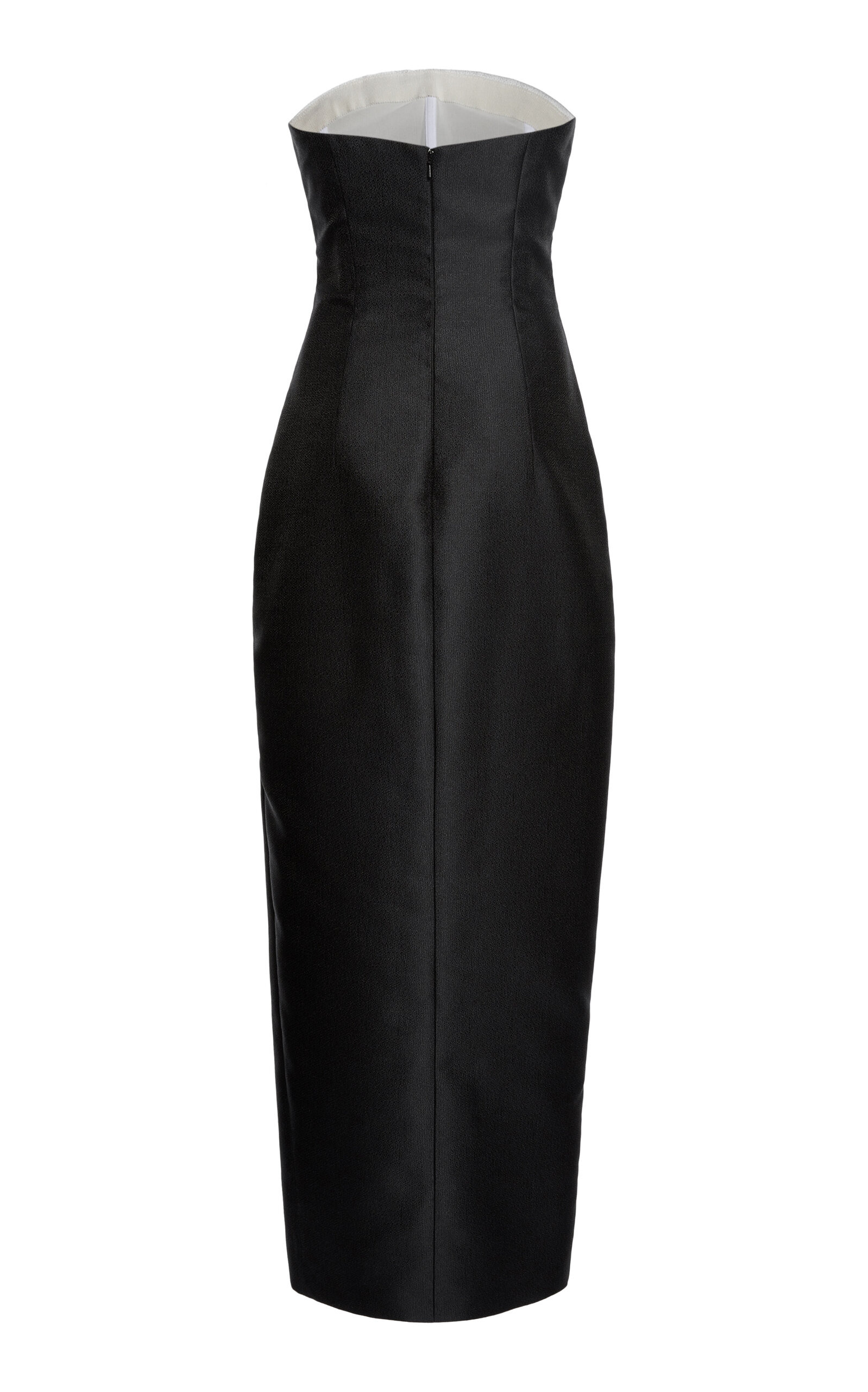Crepe Duchesse Strapless Midi Dress black/white - 5