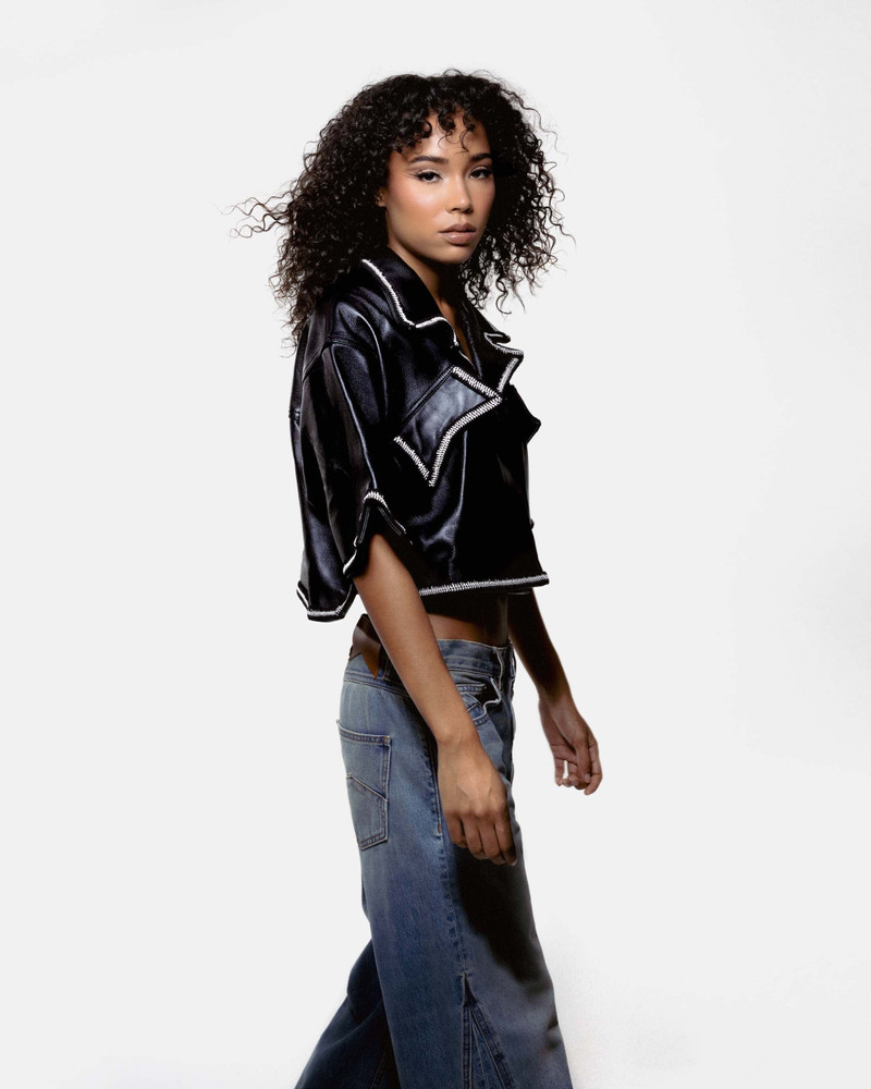 CHEVRON WIDE LEG DENIM 5