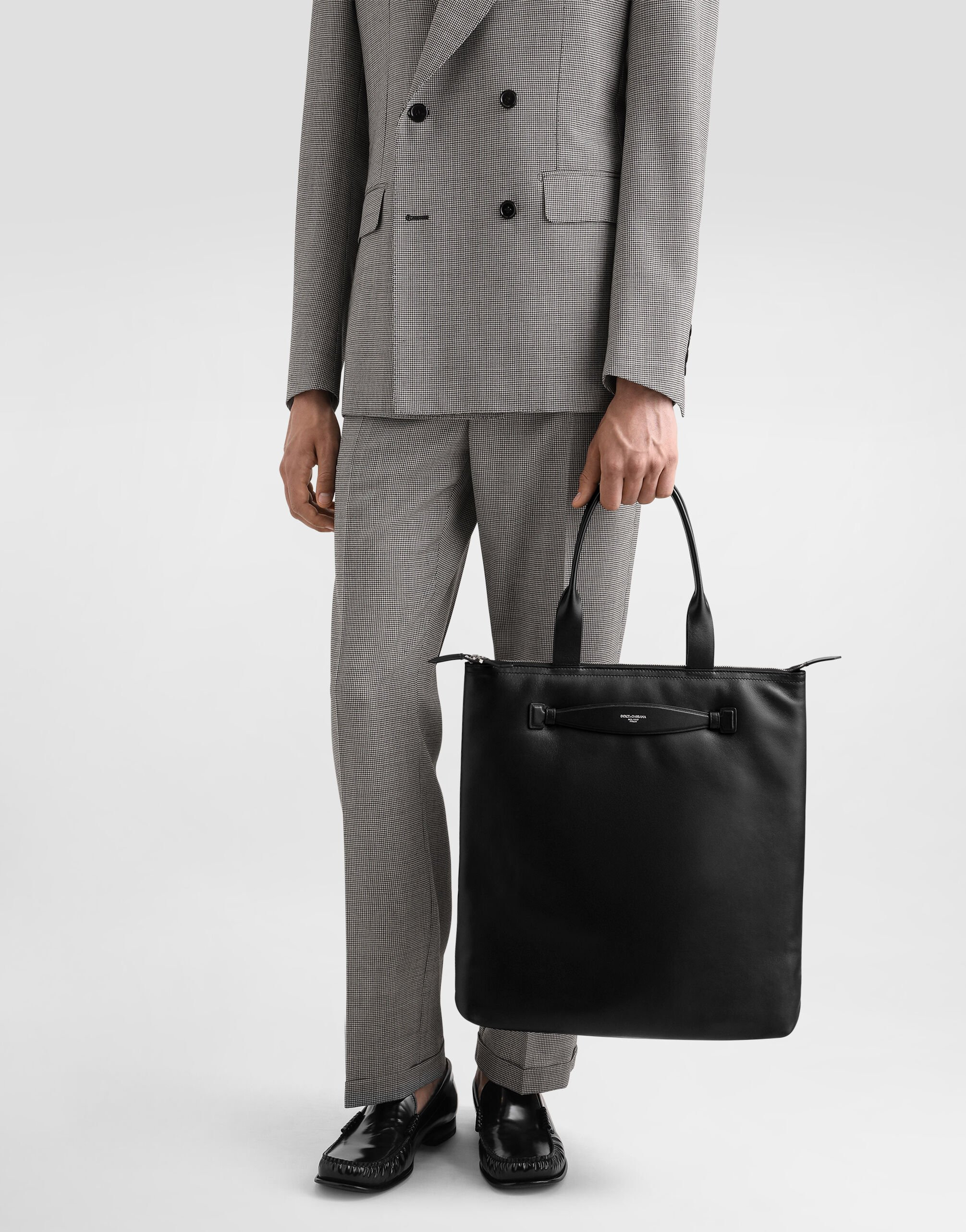 Calfskin nappa leather shopper - 7