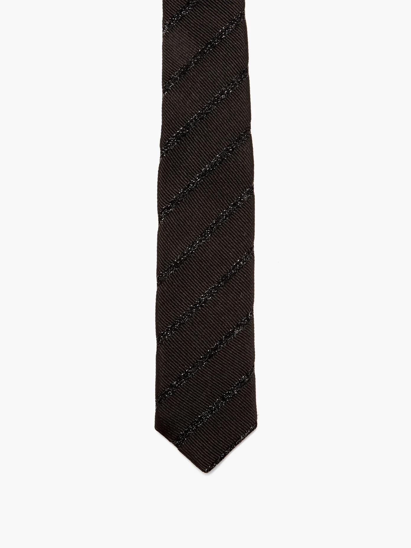 Glitter-stripe silk-faille tie - 4