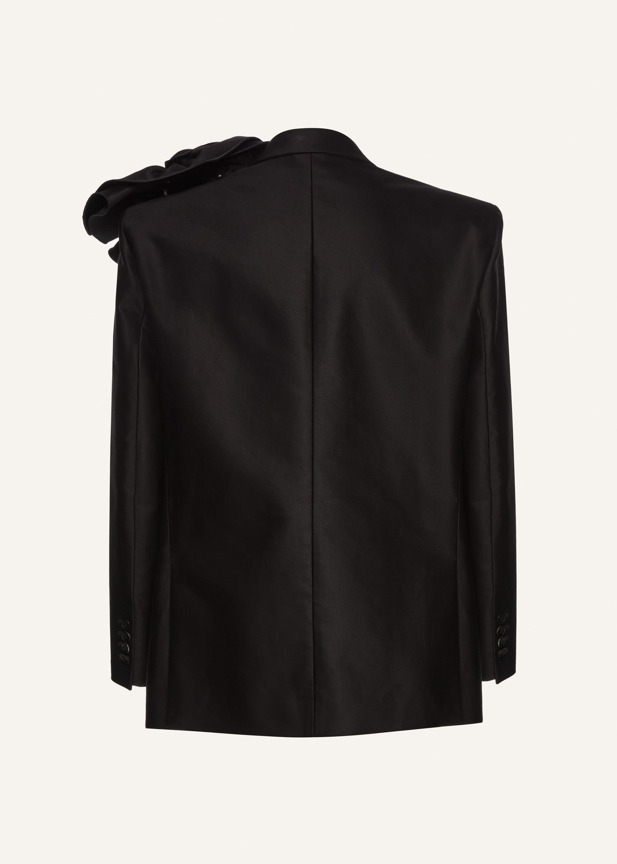 Classic flower appliqué blazer in black - 2