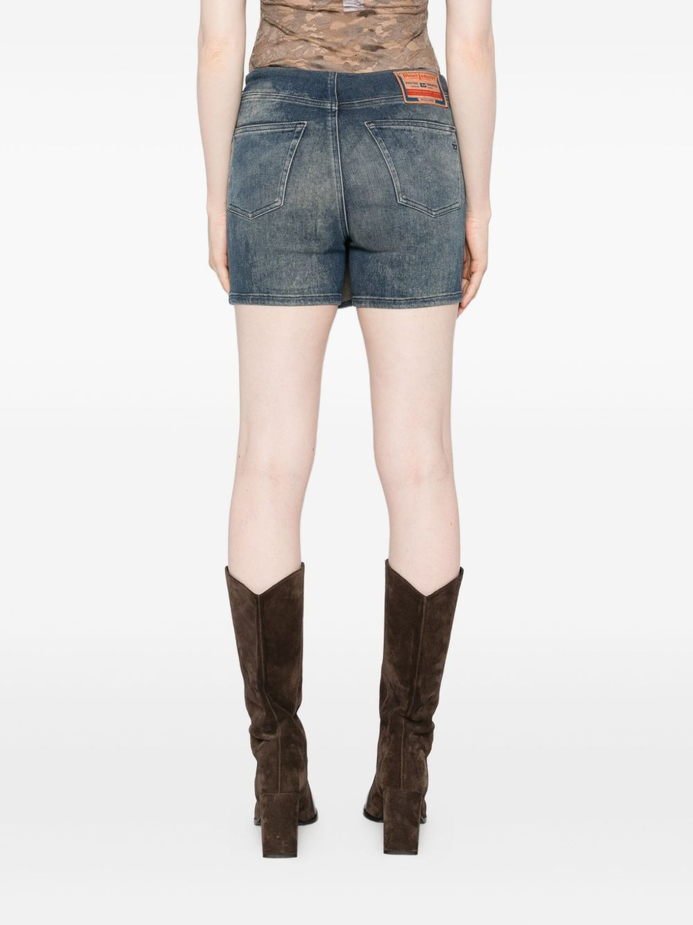 acid-wash denim shorts - 4