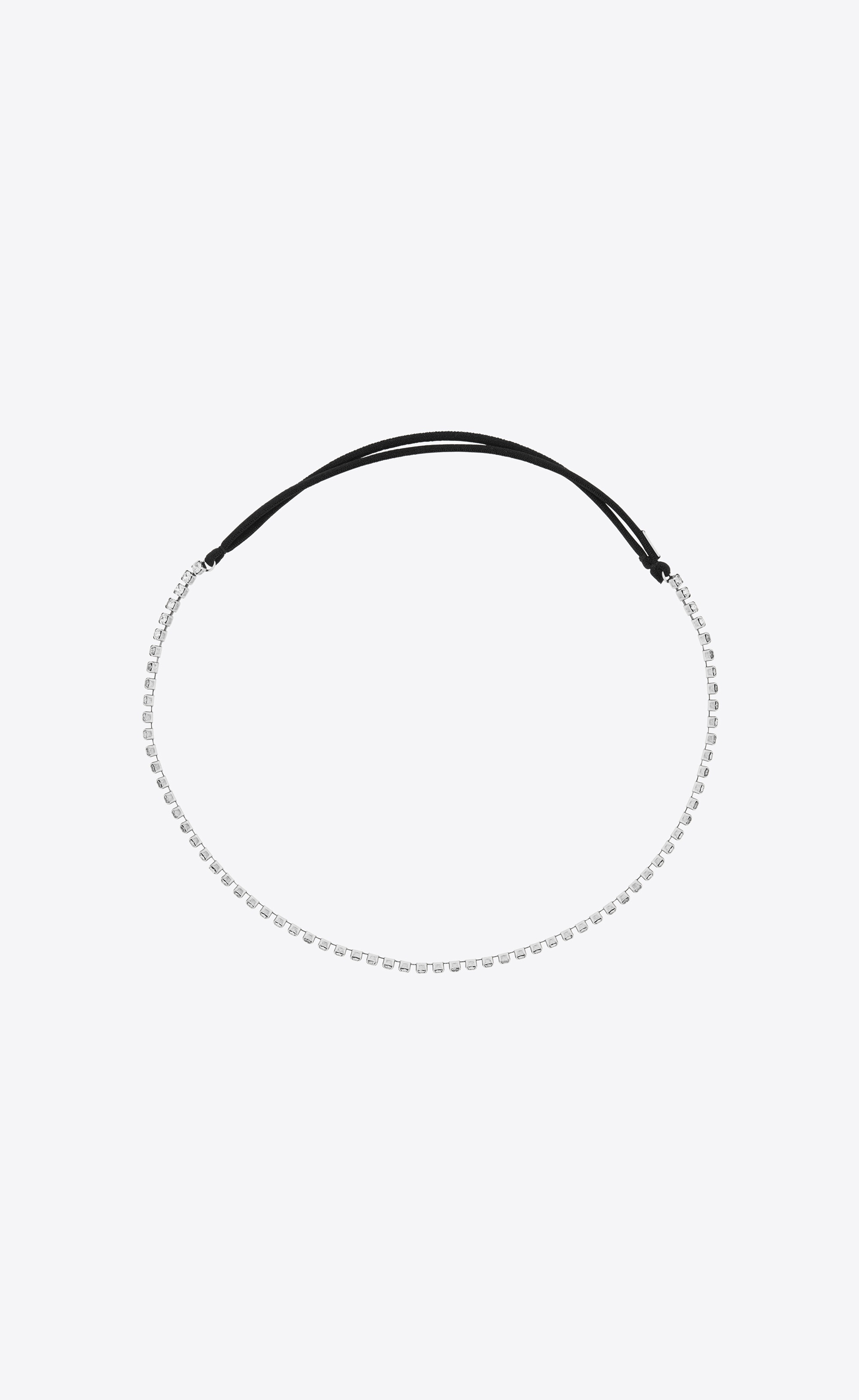 rhinestone chain headband in metal and elastic - 3
