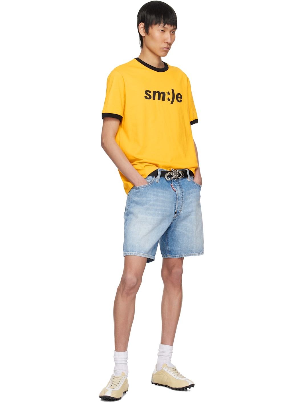 Yellow 'Smile' 70's T-shirt - 5