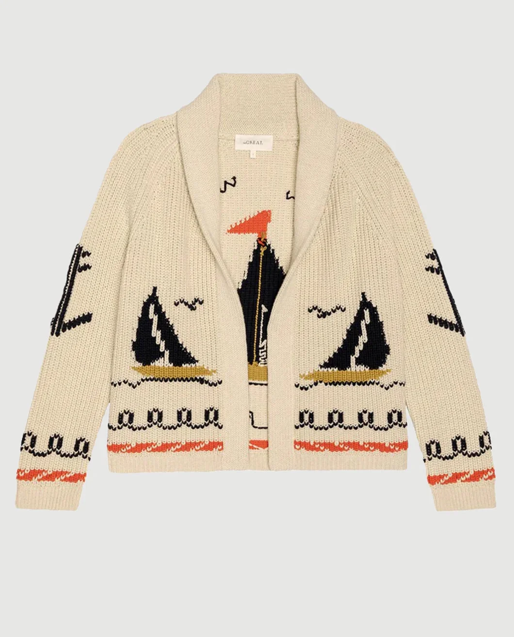 THE SAILBOAT LODGE CARDIGAN CREAM - 1