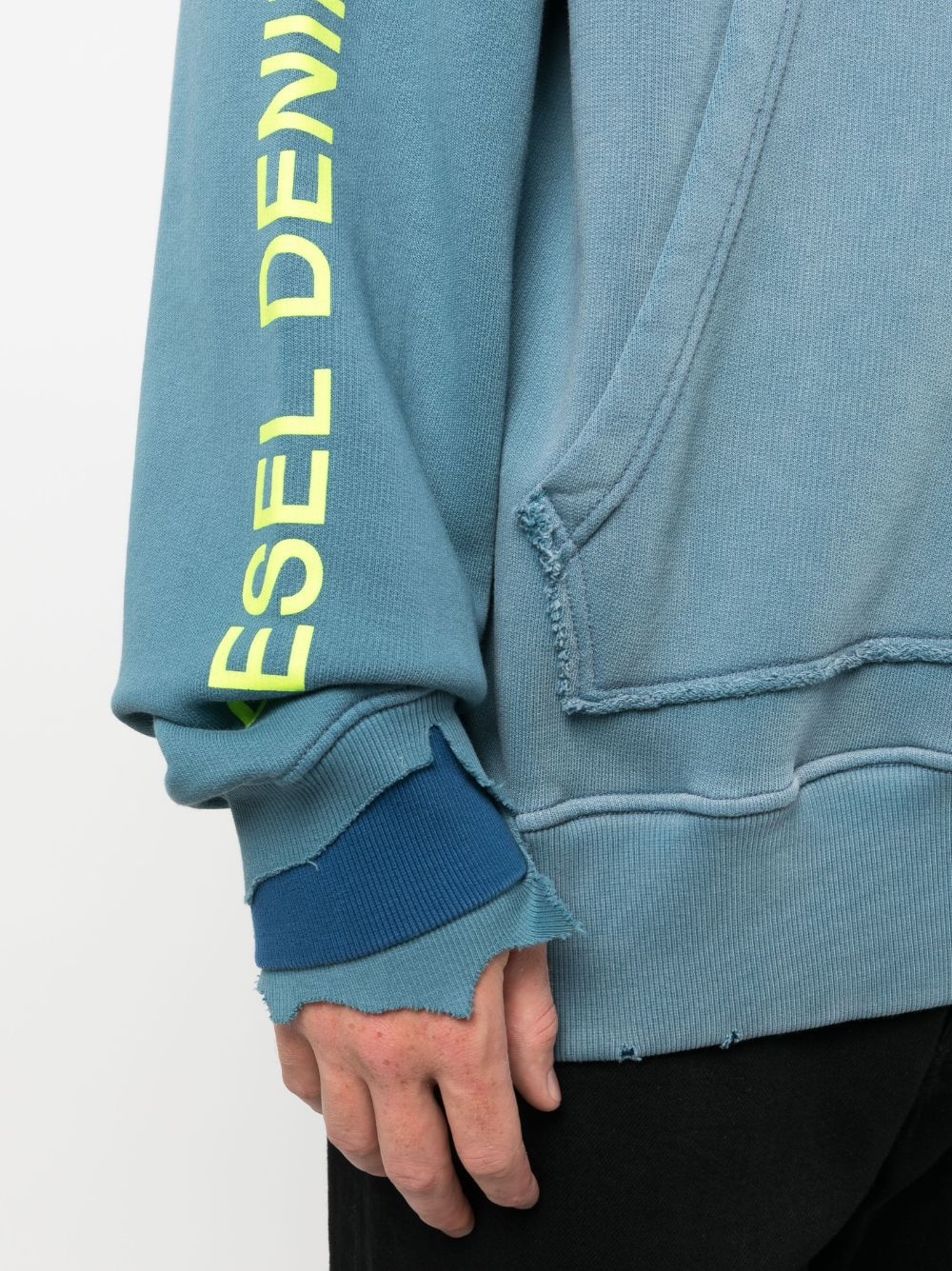 logo-print cotton hoodie - 5