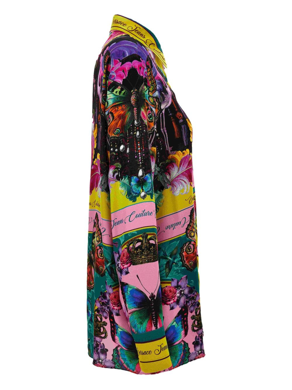 butterfly-print panelled shirt - 3