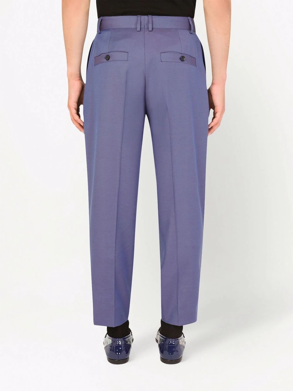 virgin wool-blend cropped tailored trousers - 4