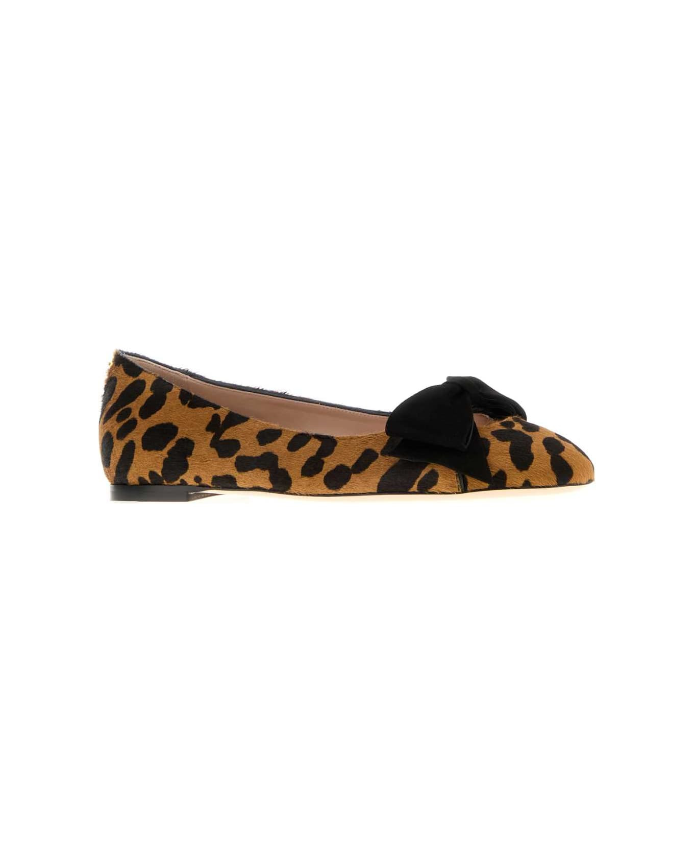 Printed Calf Hair Bowow Ballerinas - 2