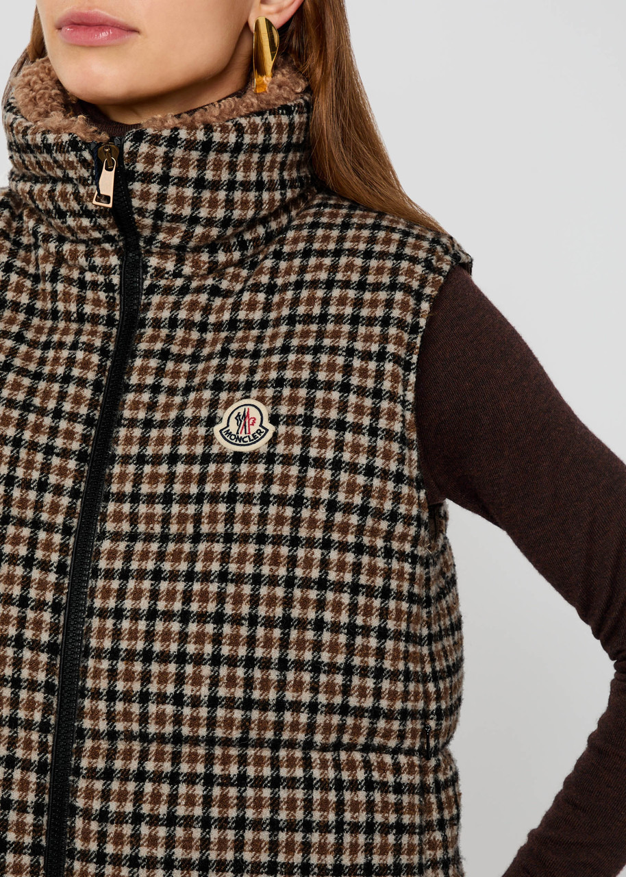 Moncler Touvet Houndstooth Quilted Wool-blend Gilet - 5