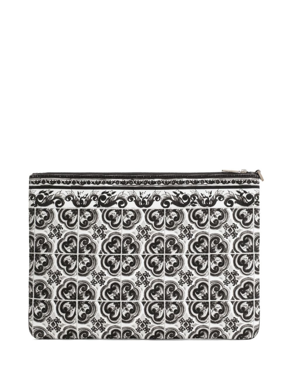 graphic-print leather clutch bag - 2