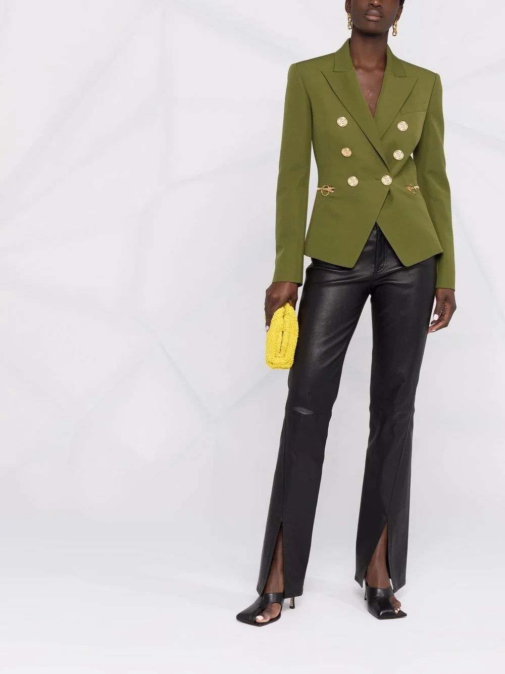 button-front peak-lapel blazer - 2