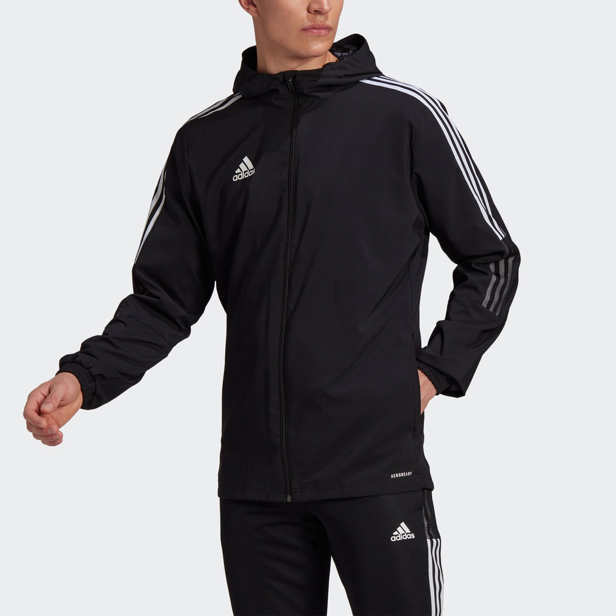 adidas Tiro21 Wb Soccer/Football Training Sports hooded Logo Jacket Black GP4967 - 3