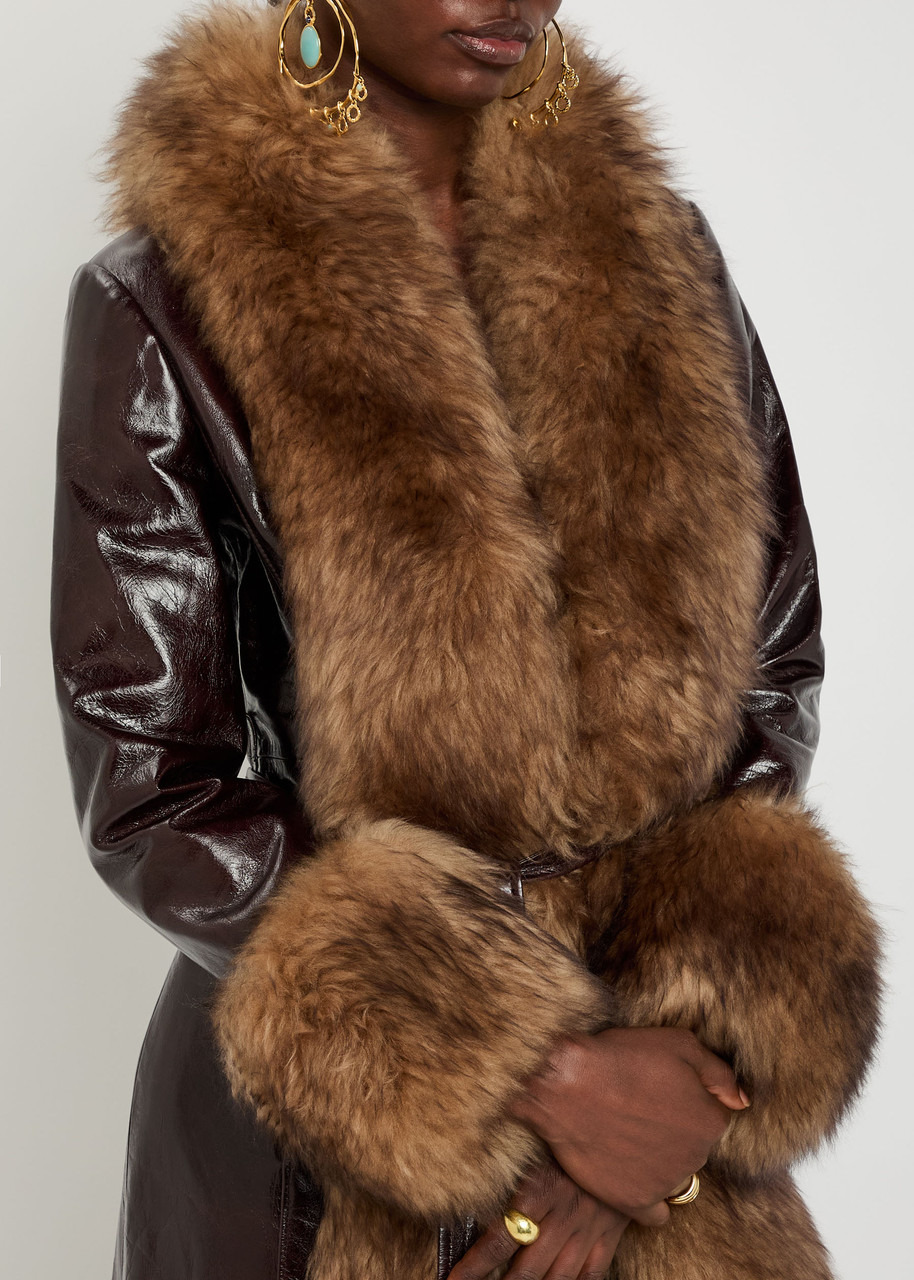 Chloe Shearling-trimmed Leather Coat - 5