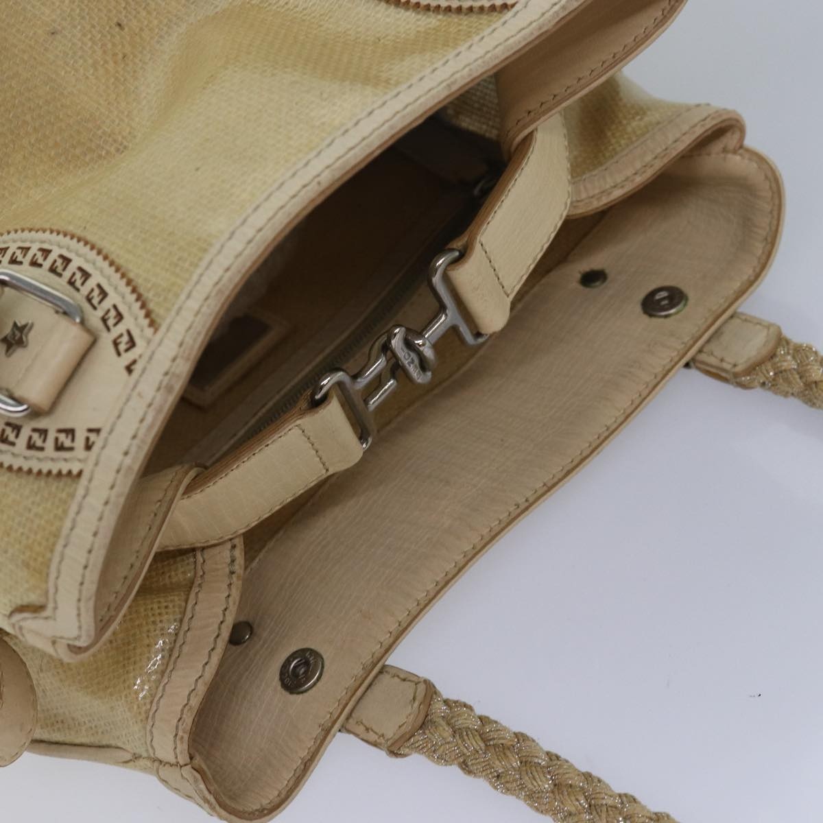 FENDI Hand Bag Vinyl Beige - 5