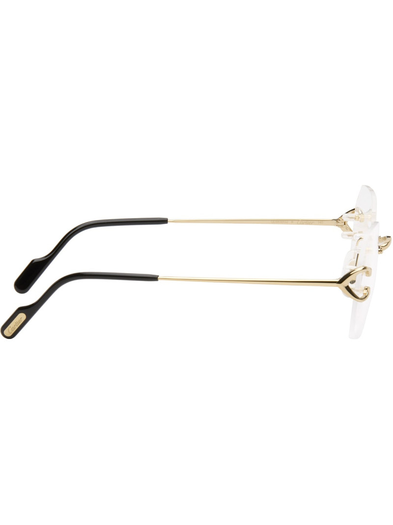 Cartier Gold C de Cartier Square Rimless Glasses outlook