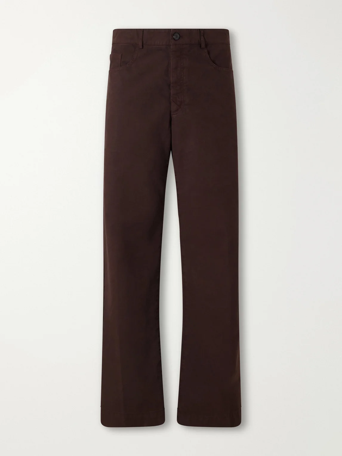 Straight-Leg Cotton Trousers - 1