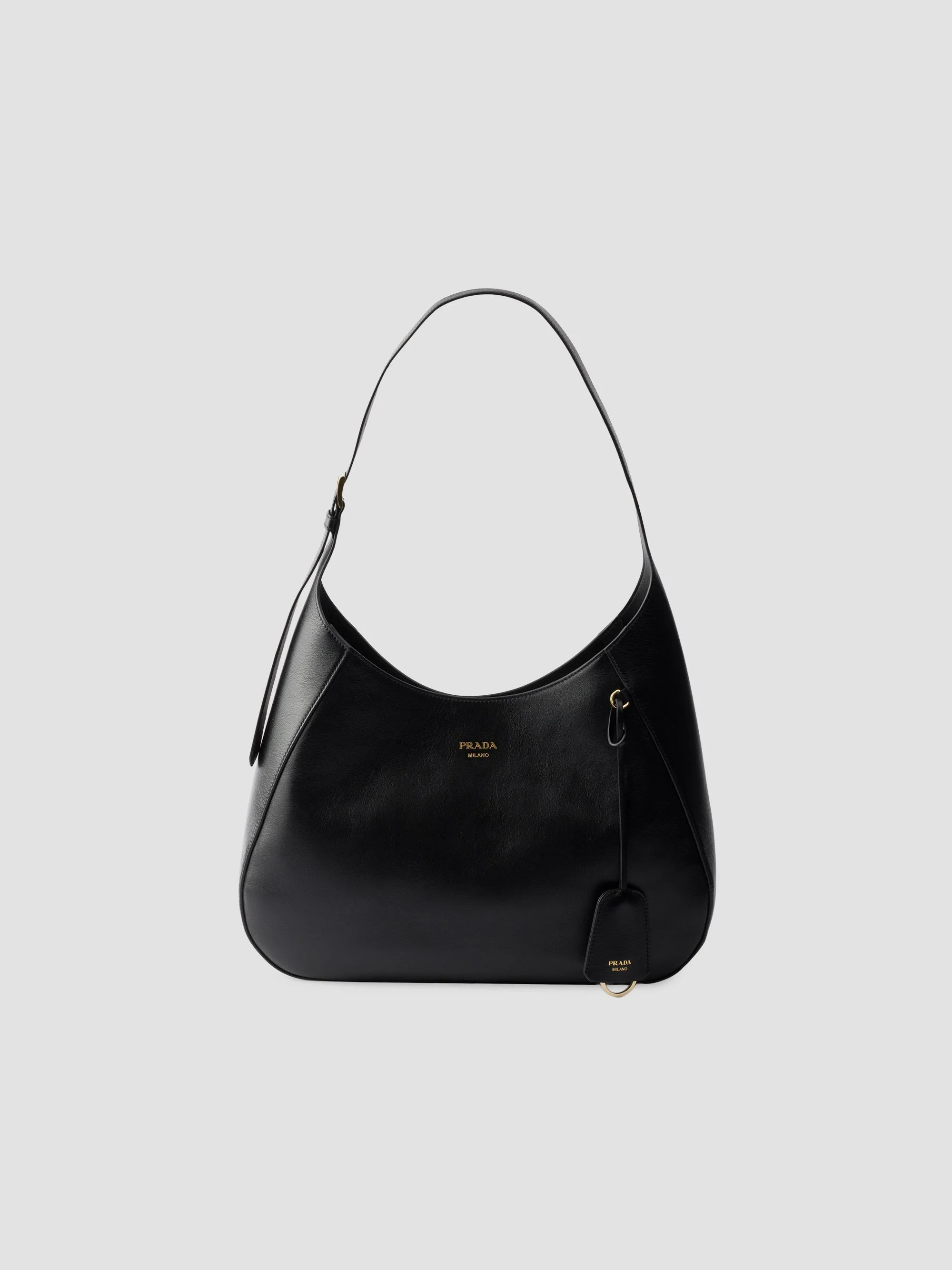 Women's Boogie Large Leather Shoulder Bag - Black - 1