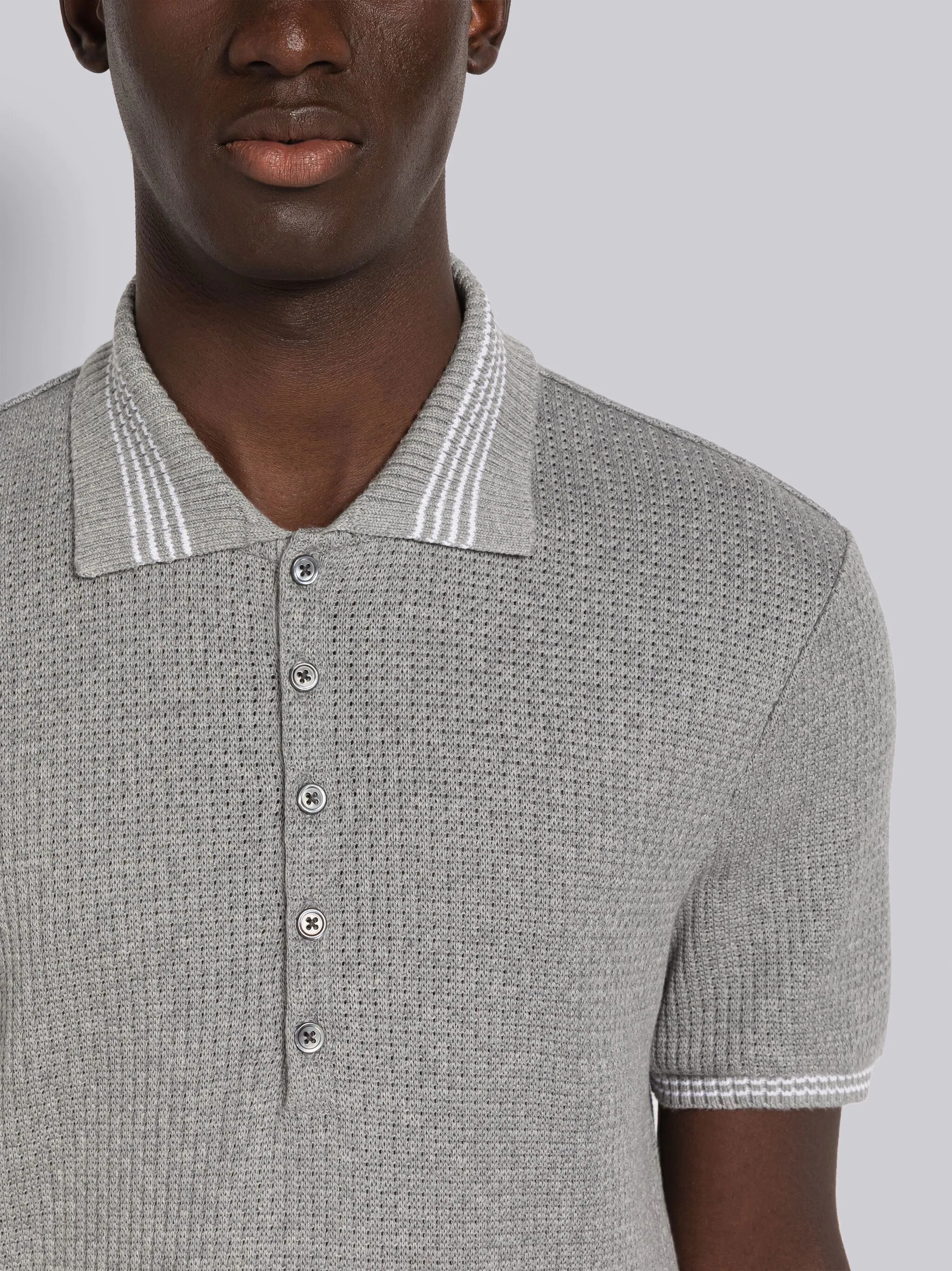 Open Stitch Waffle Tipping Polo - 5