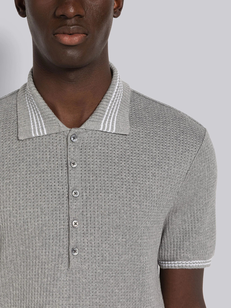 Open Stitch Waffle Tipping Polo 5